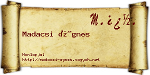 Madacsi Ágnes névjegykártya