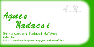 agnes madacsi business card
